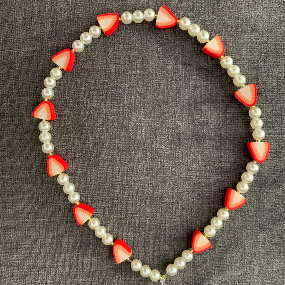 strawberry pearl necklace